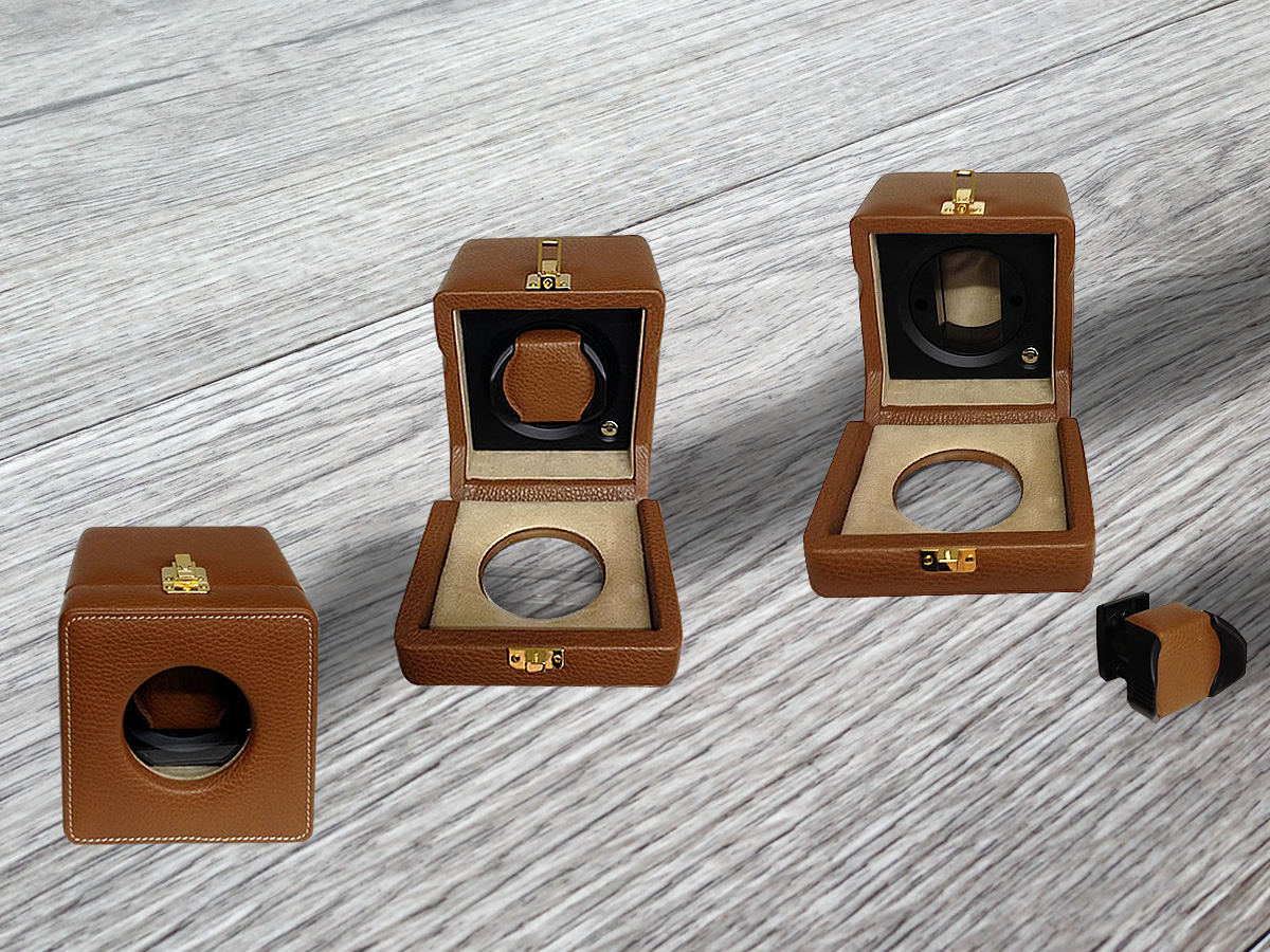 Bespoke handmade luxury Calfskin Swiss KUBIK watch winder