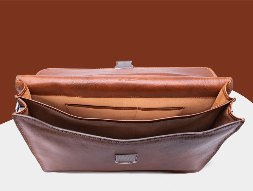 Luxury Italian Leather Briefcase, The Manager - Leather watch straps ...
